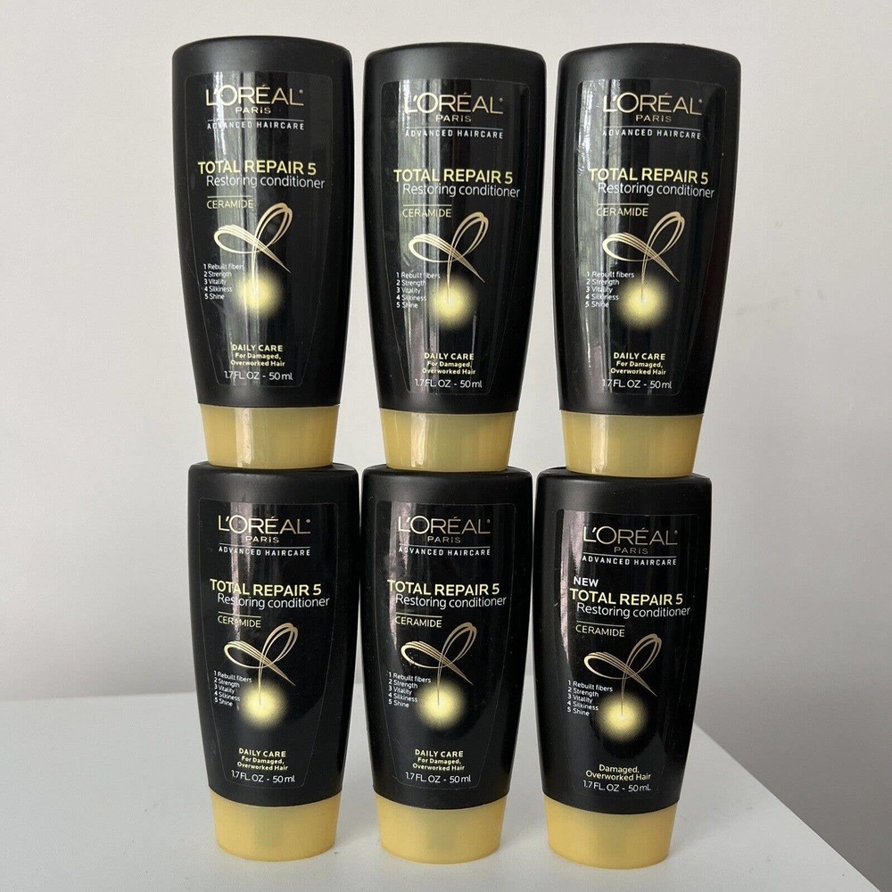 Lot Of 6 L'Oreal Advanced Haircare Total Repair 5 Conditioner Travel Size 1.7 Oz